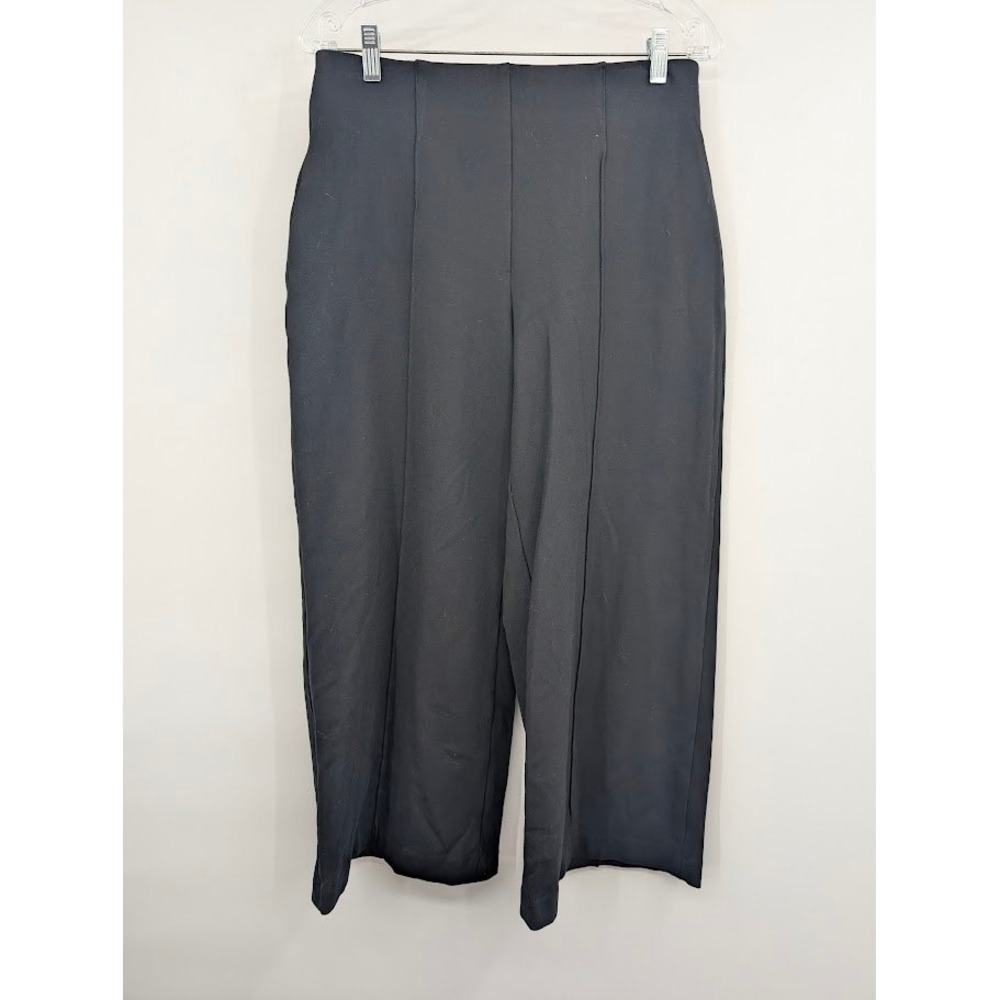 Spanx The Perfect Pant Wide Leg Cropped Pants Black Women's sz Medium